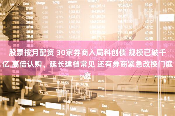 股票按月配资 30家券商入局科创债 规模已破千亿 高倍认购、延长建档常见 还有券商紧急改换门庭